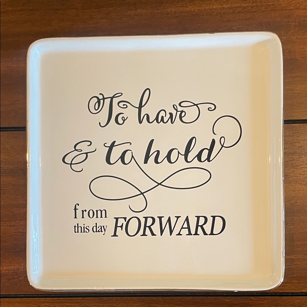 Decorative Wedding Plate with Script
